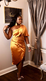 GLAMOUR | SATIN MIDI DRESS