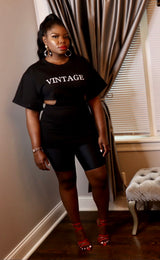 VINTAGE LUX CUT OUT STRETCH TEE