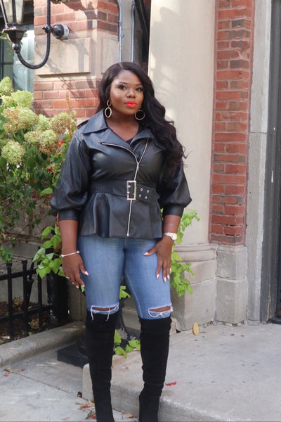 FASHIONISTA PEPLUM | LEATHER JACKET