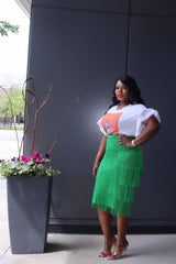 MODERN GLAM | FRINGE MIDI SKIRT