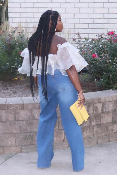 TOP-TIER | ORGANZA RUFFLE TOP IN BEIGE